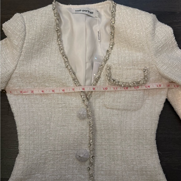 Self-Portrait White Tweed Dress - Picture 9 of 15